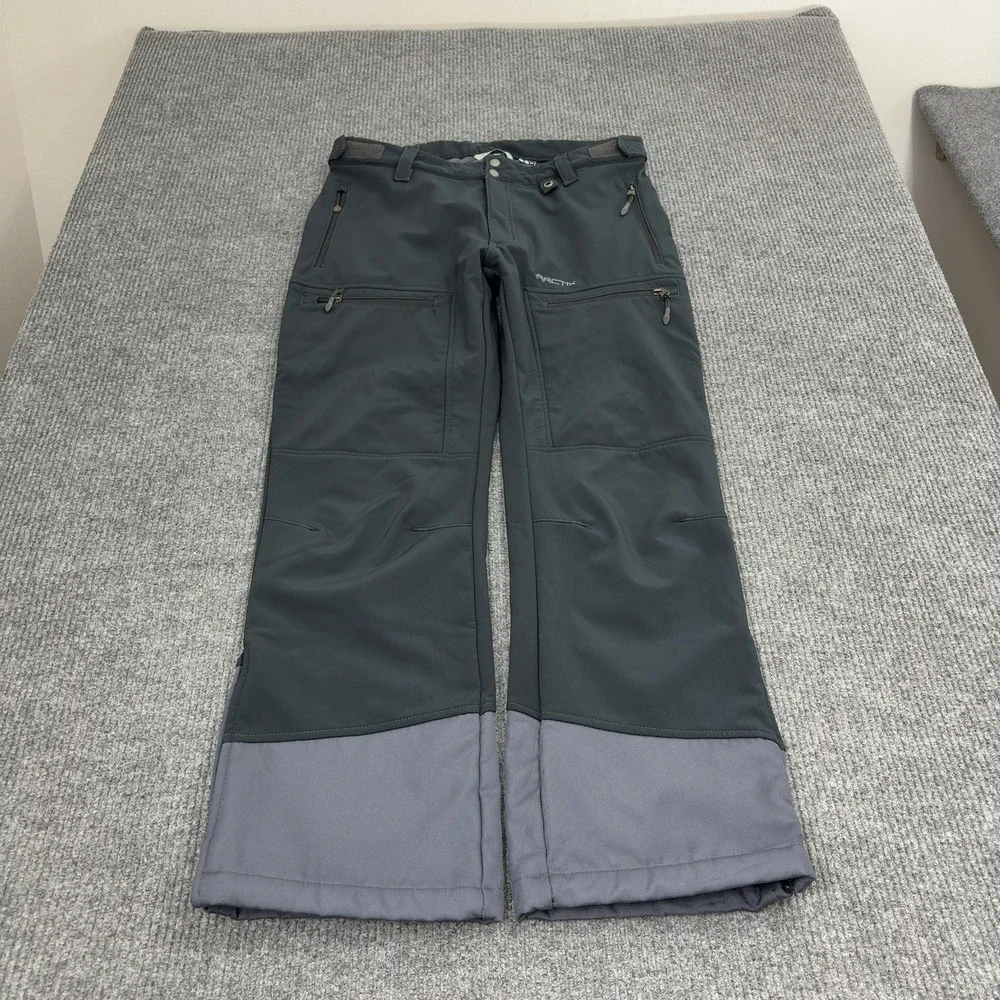 Arctix Snow Pants Mens L Gray Polyester Spandex Softshell Ski Snowboard Outdoor